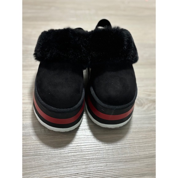 Steve Madden Aliana Black Faux Fur Platform Slippers Slides Womens Size 6 - Picture 2 of 6